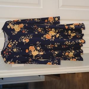 Dark Blue Floral Dress